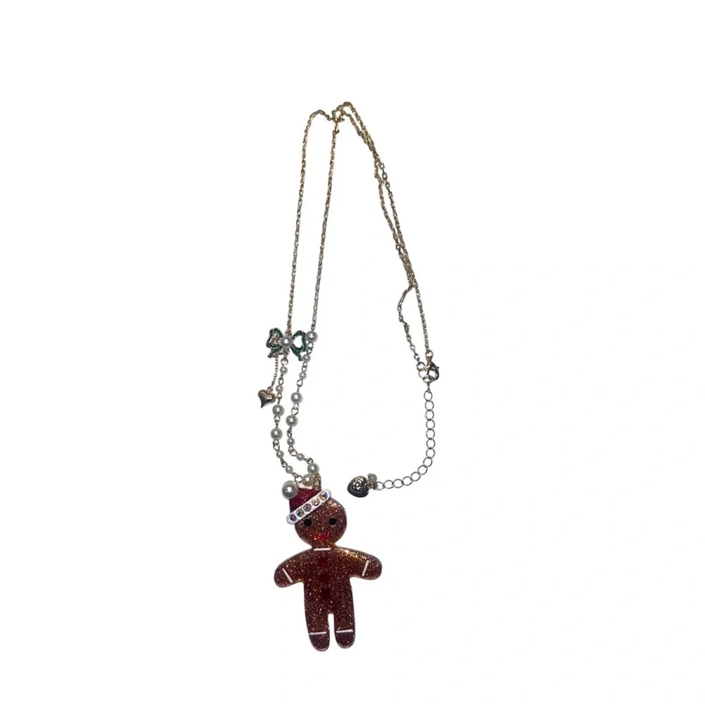 NWT ⚜️♥️⚜️ BETSEY JOHNSON GINGERBREAD NECKLACE - Picture 7 of 15